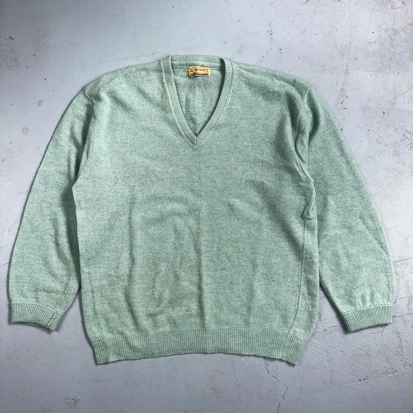 Lord Jeff Hampshire VTG 50s Knit XL Teal Green 1950s 60s Rockabilly Wool