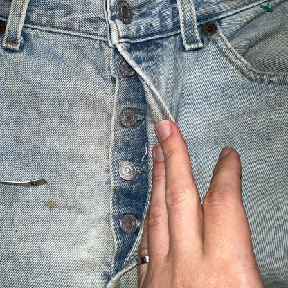 Levis 501 Vintage 90s XX Straight Leg Mexico Jeans 33x34 Light Wash Act 31x27