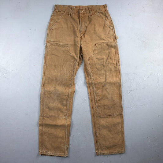 Carhartt VTG Double Knee Carpenter Pants B01 USA BRN Brown 32x34 Thrashed 30x33