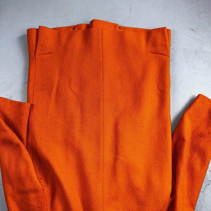 Vintage Lassie Junior Orange Wool Coat Mod 60s Button Up Retro Rockabilly S