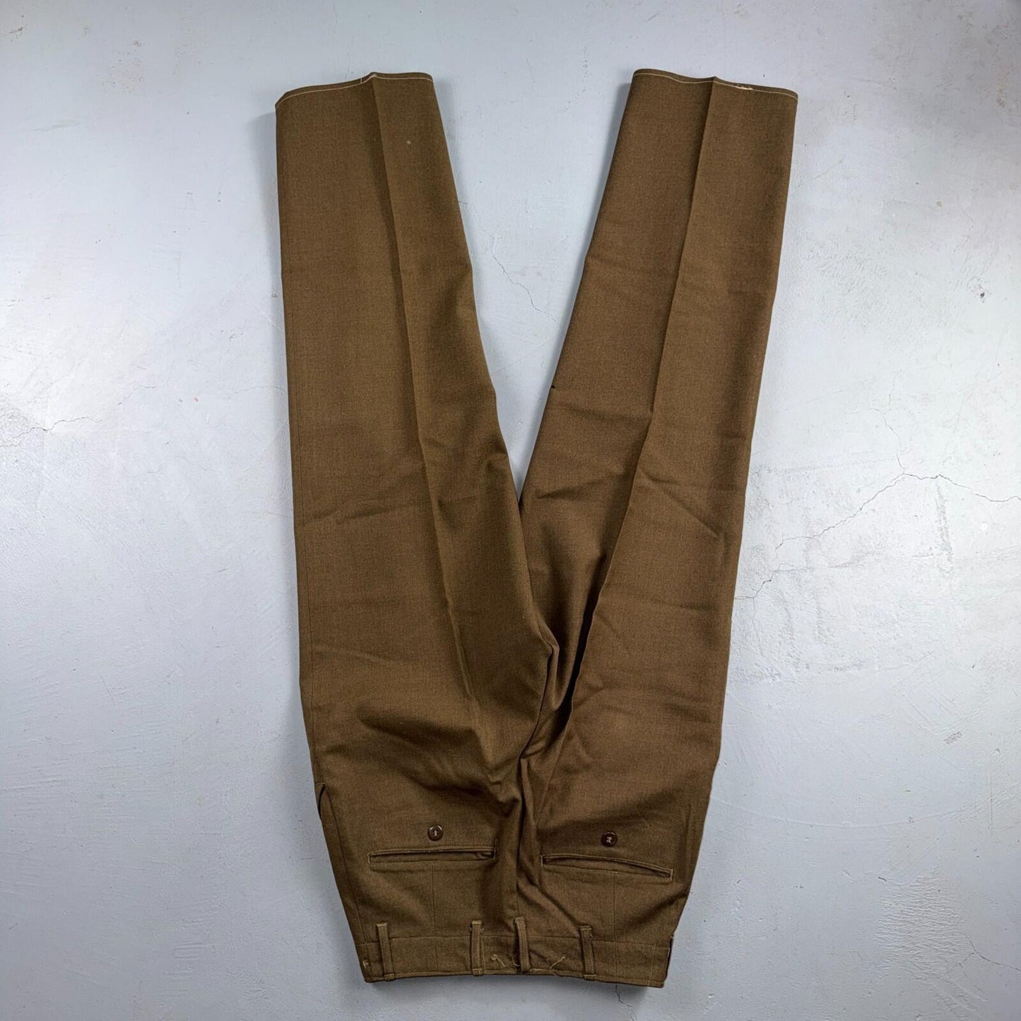 Vintage Military Pants Trousers Medium Regular 50s 40s Brown Wool Mens 30x31