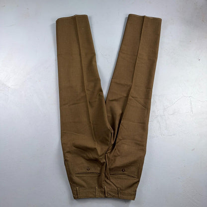 Vintage Military Pants Trousers Medium Regular 50s 40s Brown Wool Mens 30x31