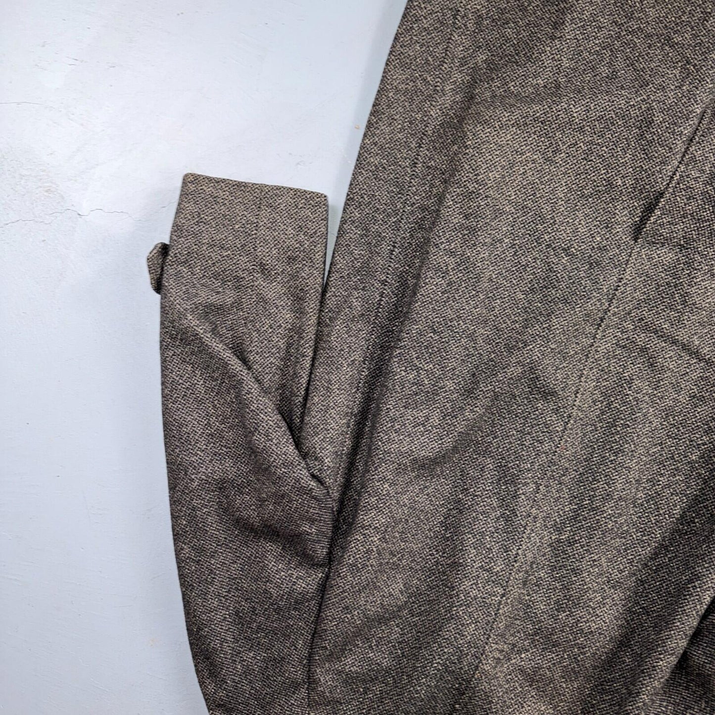 VTG 1950s 1960s Coat Trench Mens Gray Tweed Wool Rockabilly Overcoat Long Duster