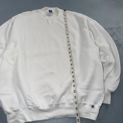 Russell Athletic XL Sweatshirt 90s VTG Crewneck White Basic Blank Essential
