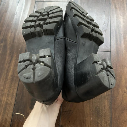 Zenden Genuine Leather Black Up Shoes 40 Euro Vtg Y2K Heels Mules Summer Dress