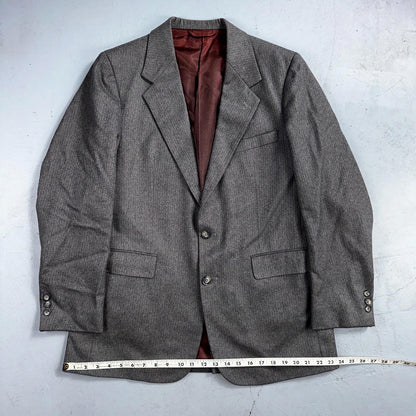 VTG Mens 2 PC Suit 41 Jacket Coat Pants Gray Rockabilly 80s Egon Von Furstenberg