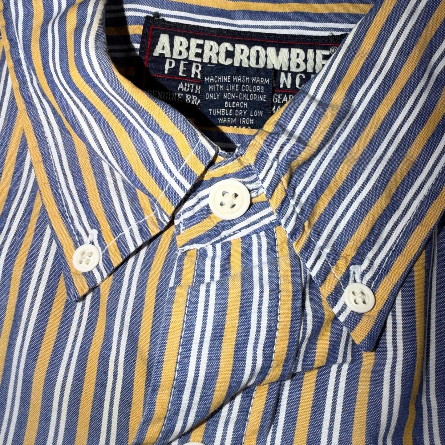 Vintage Abercrombie & Fitch Button Down Shirt Men Large Striped Long Sleeve Y2K