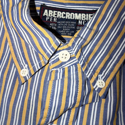 Vintage Abercrombie & Fitch Button Down Shirt Men Large Striped Long Sleeve Y2K