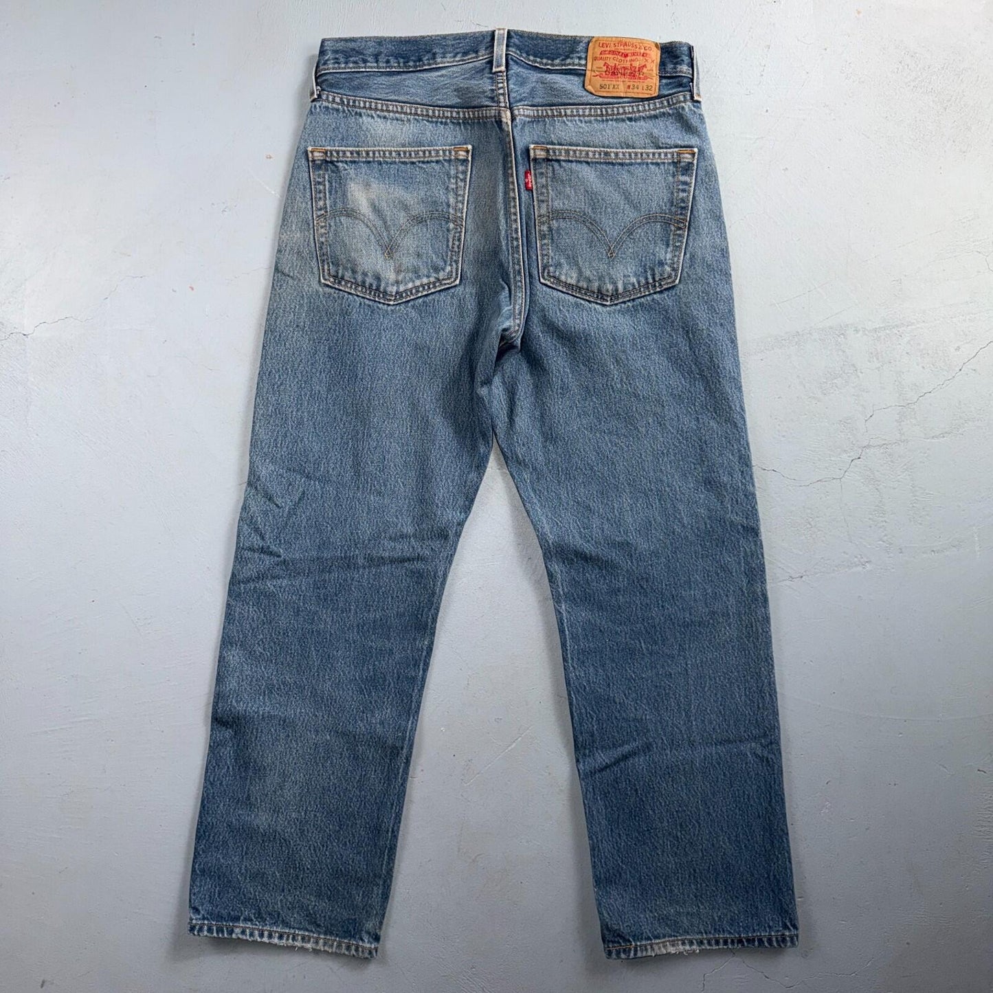 Levis 501 Vintage Y2K XX 90s Straight Leg Jeans Blue Light Wash 34x32 Act 32x29
