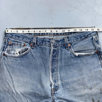Levis 501 Vintage 90s USA XX Straight Leg Jeans 34x34 Blue Light Wash Act 31x32