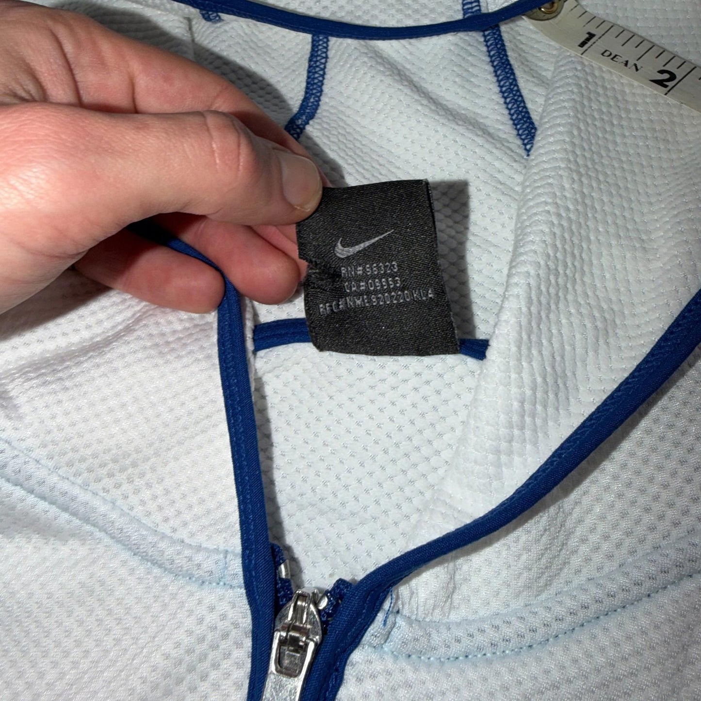 Nike VTG Hoodie Jacket Women’s White Blue Size Medium Full Zip Hooded Logo