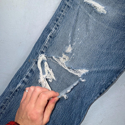 Levis 501 Vintage Y2K 90s XX Straight Leg Jeans Blue Light Wash 33x34 Act 31x31