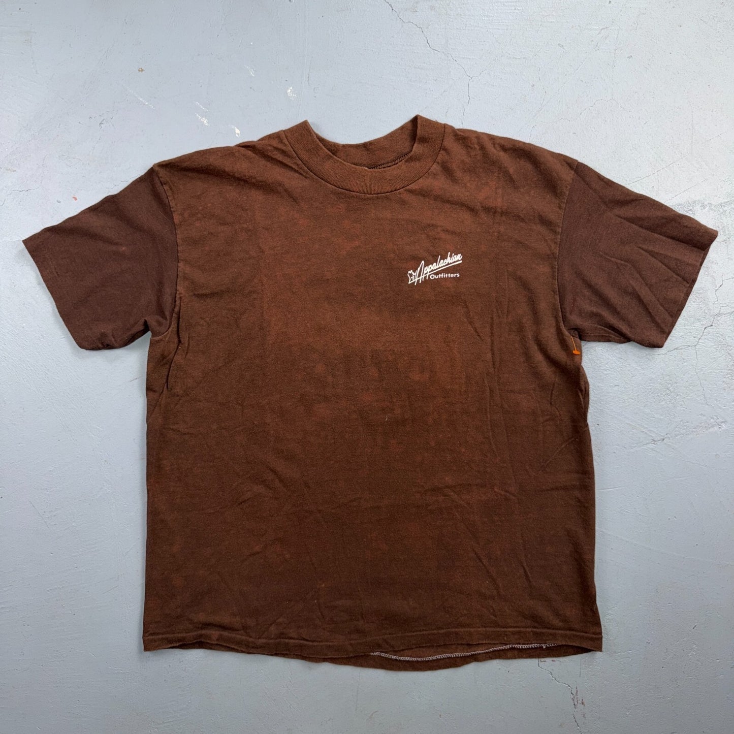 Take Memories Leave Footprints 80s VTG T Shirt Brown 1980s Single Stitch Hiking