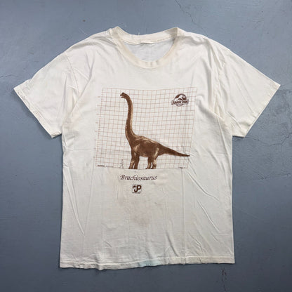 Jurassic Park VTG 1993 T Shirt Size Large Brachiosaurus Dinosaur Animals Humans