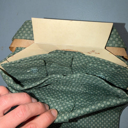 1950s NOS Gabardine Long Sleeve Button Up Loop Collar Shirt M VTG 50s Rockabilly