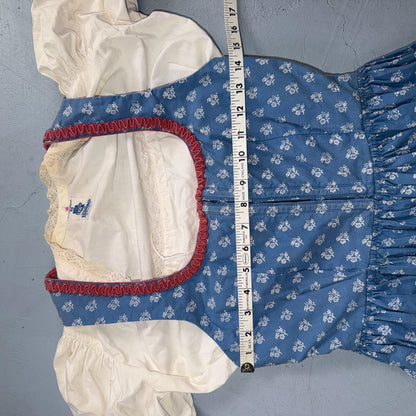 Wallach Volkskunfthaus Munchen Antique Dress German Smocked Handmade Dirndl 50s