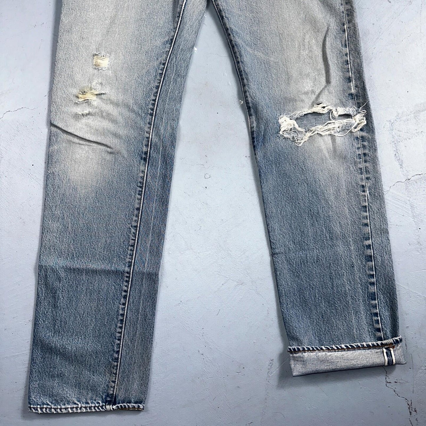 Levis 501 Vintage 80s Redline Selvedge USA XX Jeans Light Wash 34x40 Act 32x36