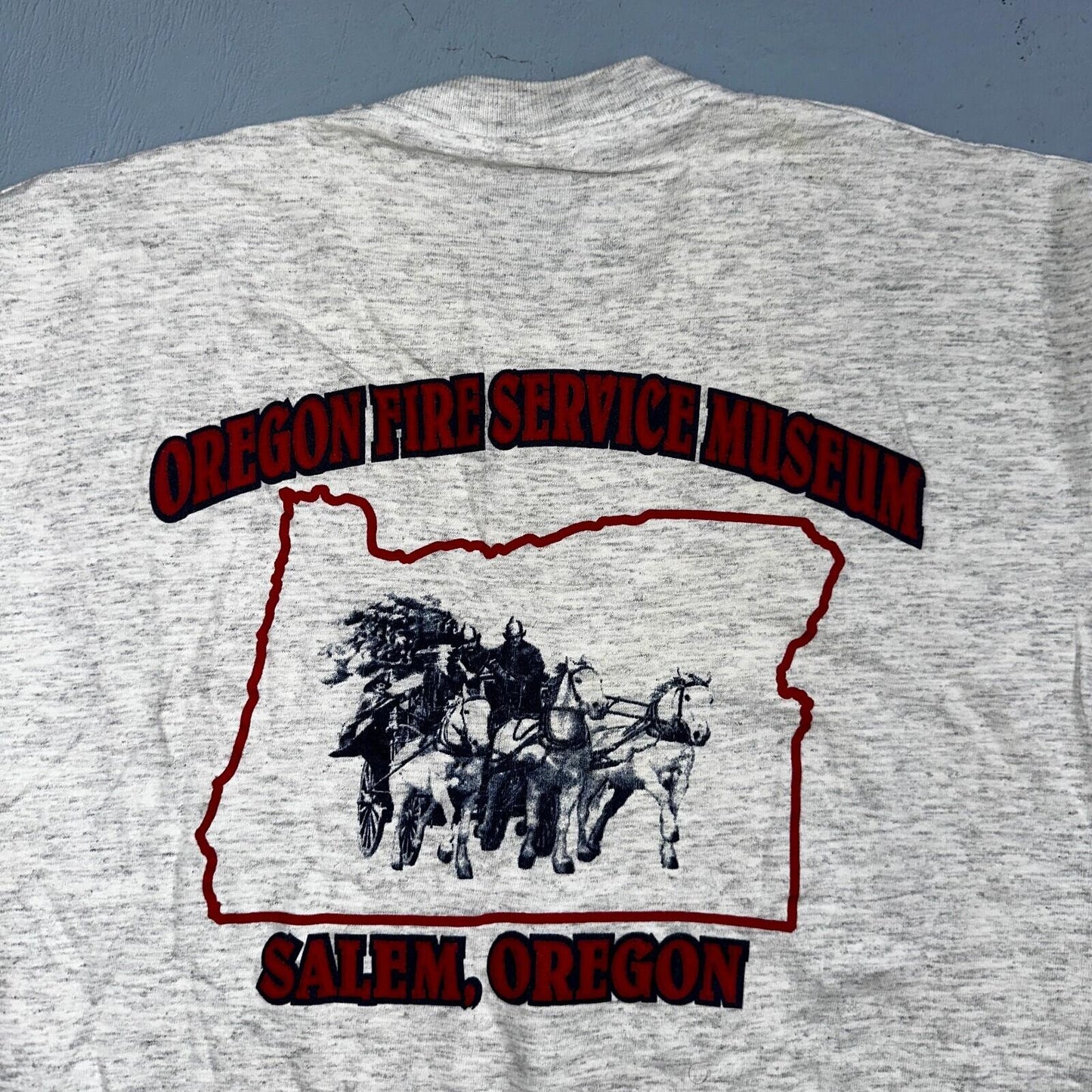 Oregon Fire Service Museum VTG T Shirt 90s Single Stitch Salem PDX Firefighter L
