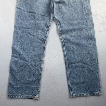 Levis 501 Vintage 90s USA XX Straight Leg Jeans Blue Light Wash 36x32 Act 33x27