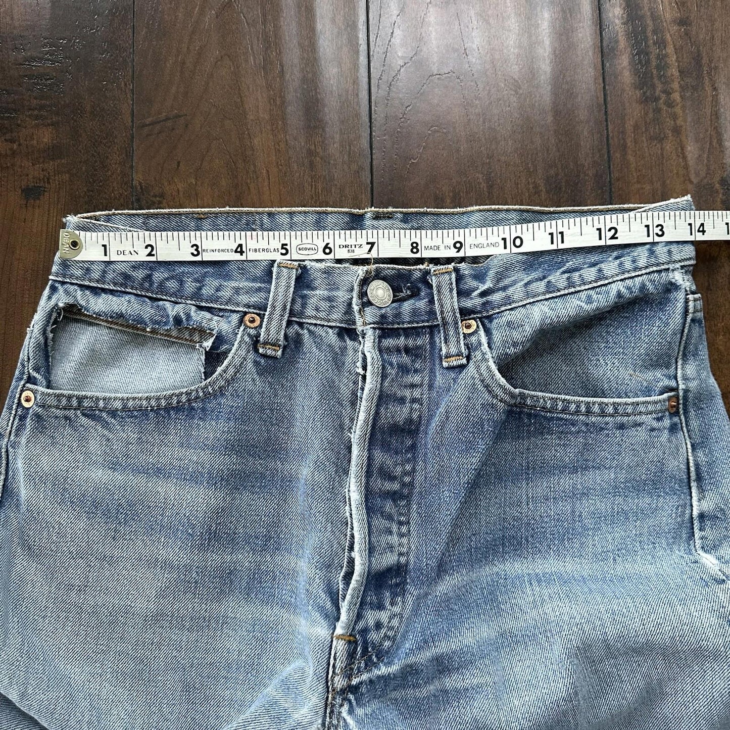 Levis Vintage 80s Redline Selvedge USA 501 XX Jeans 66 70s Thrashed Act 28x29