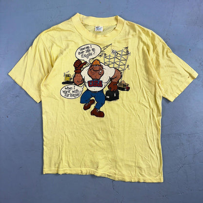 USA Construction 1970s Belton VTG T Shirt 70s Funny Humor Joke Fix It Graphic Te