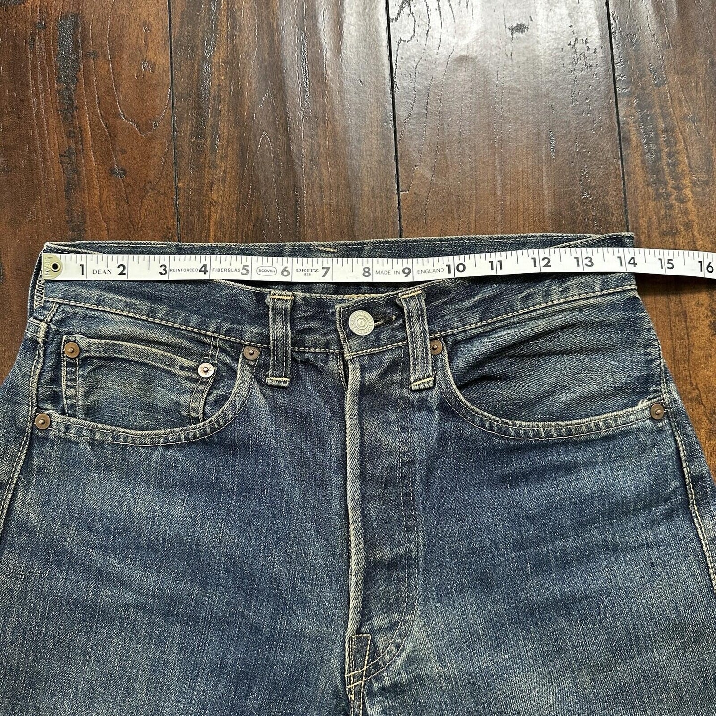 Vintage LEVIS 501XX Jeans Big E 1940s Denim Redline Selvedge 28x32 USA 1947 40s