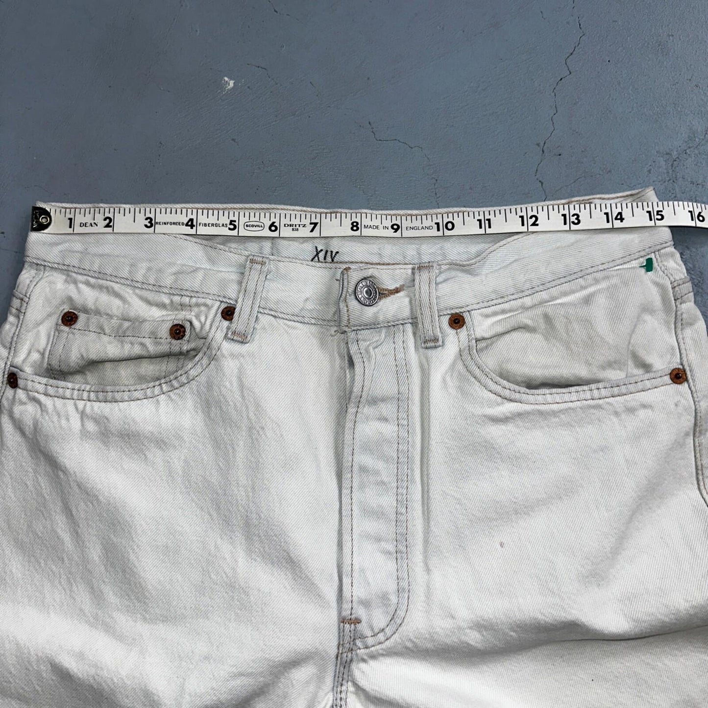 Levis 501 Vintage 90s USA XX Straight Leg Jeans White Light Wash 32x30 Act 30x26