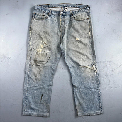 Levis 501 Vintage 90s Mexico Straight Leg Jeans Blue Light Wash 40x30 Act 40x28