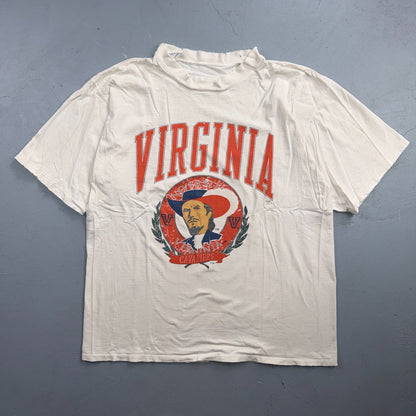 Vintage UVA Cavaliers Town Champ Gray T Shirt New Virginia NCAA Big Logo Size XL