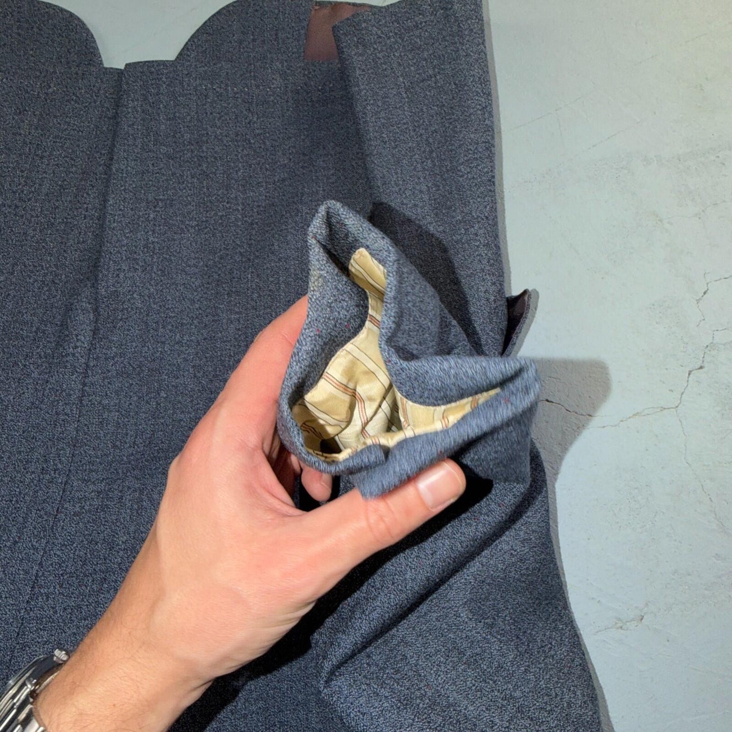 1950s 1960s VTG Mens 2 PC Suit 40 Jacket Coat Pants Blue Union Wool Rockabilly