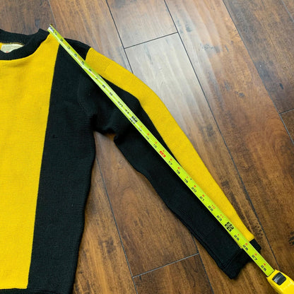 1950s Bill Bakers Oregon 50s USA Made Vintage Sweater Yellow Wool 40s Rockabilly