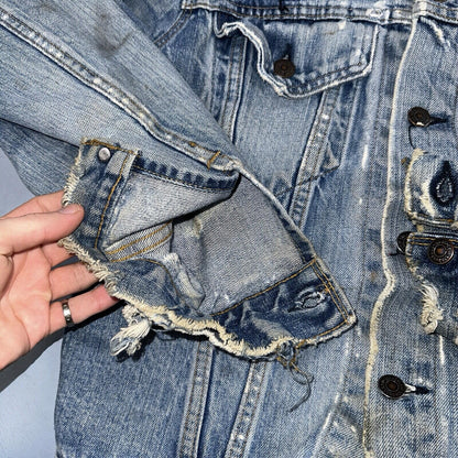 Levis VTG Denim Size 42 Type 3 III Trucker Jean Jacket Thrashed 1970s 70s Patch