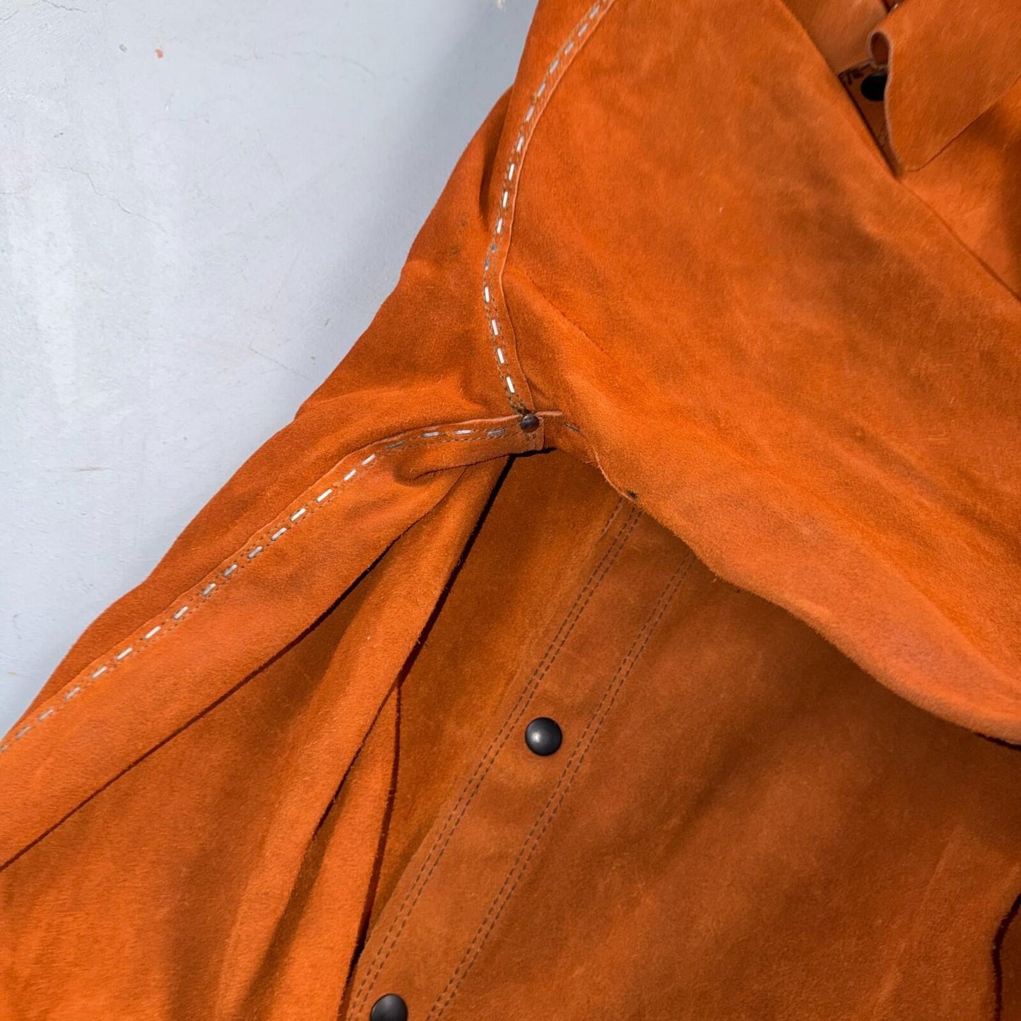 VTG 60s 50s Brown Suede Leather Button Jacket Western Snap Rockabilly Staple