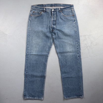 Levis 501 Vintage 80s USA XX Straight Leg Jeans Blue Light Wash 40x33 Act 38x29