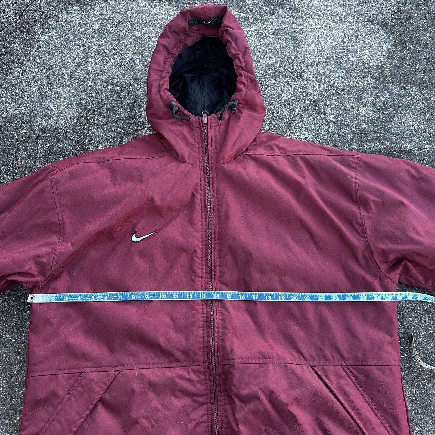 VTG 90s Nike Team Sports Logo Spellout Coat Jacket Parka Men’s M 1990s Red