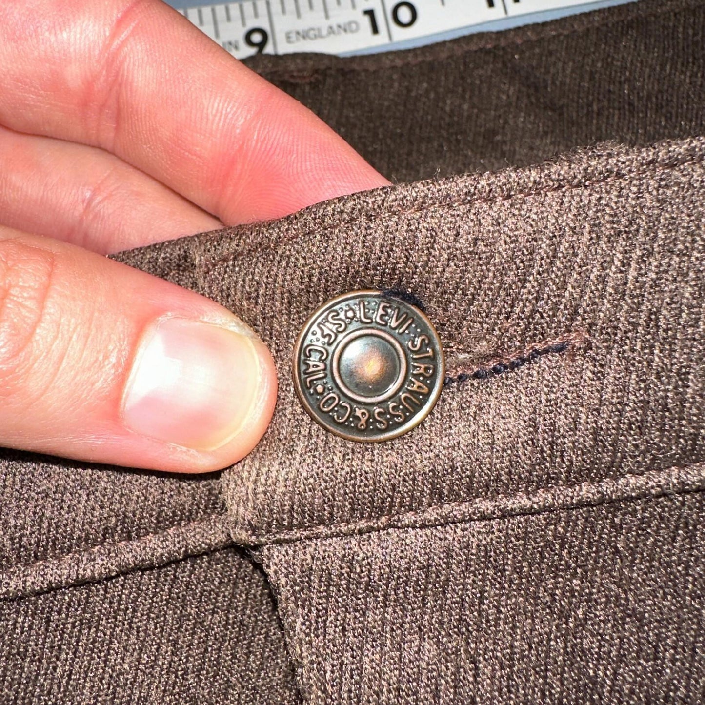 Levis 70s USA 517 36x31 Bootcut Pants Brown Polyester Slacks Vintage 35x30