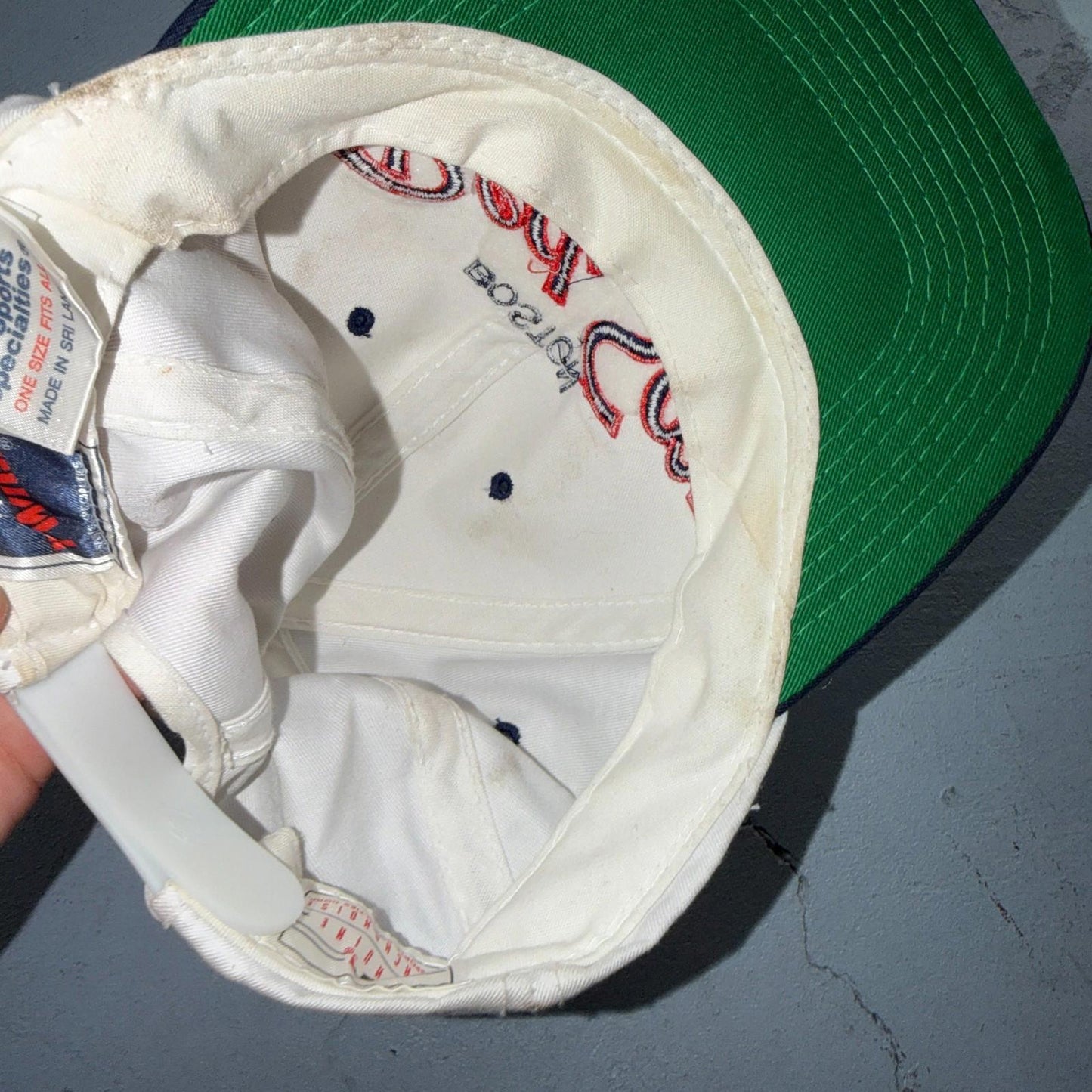 Vintage 90s Boston Red Sox Sports Specialties Script SnapBack Hat Cap MLB Twill