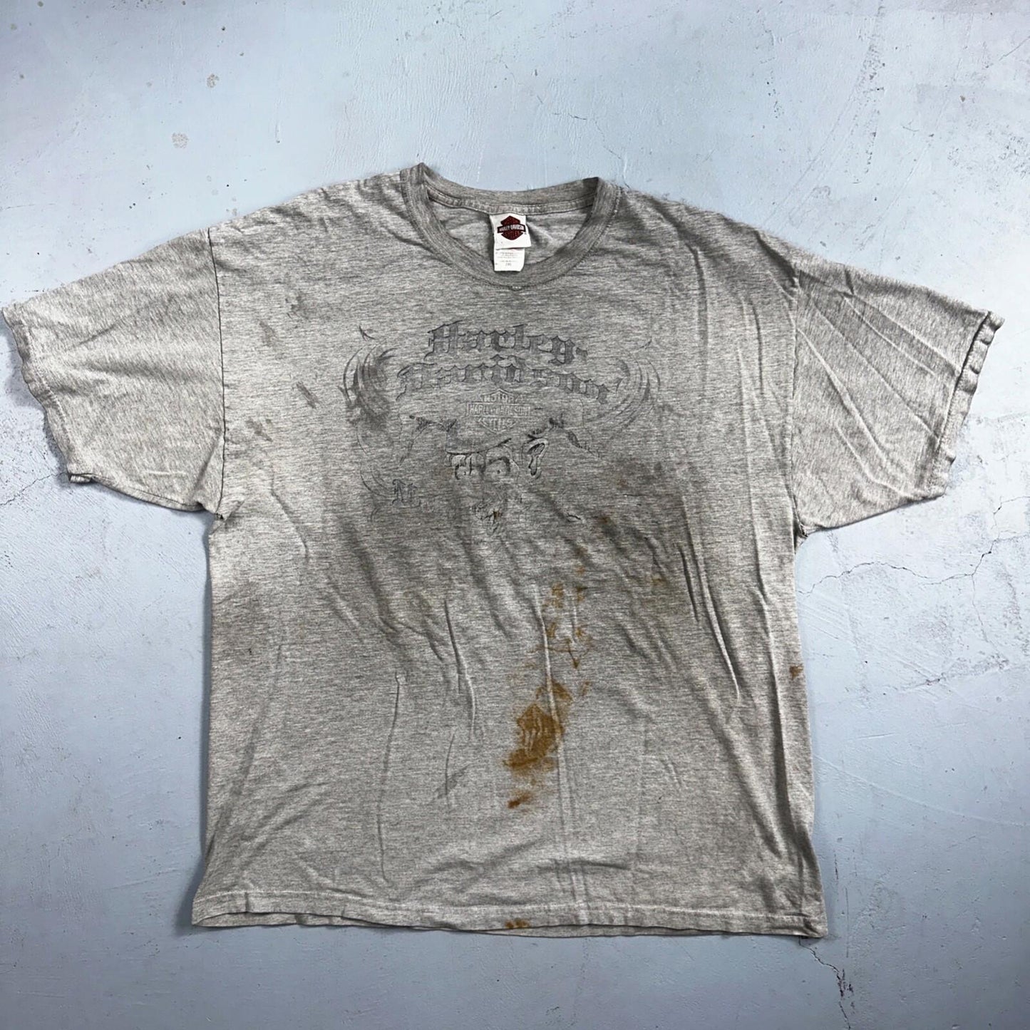 Harley Davidson Montreal Canada VTG T Shirt Doyles Grunge Thrashed Stained