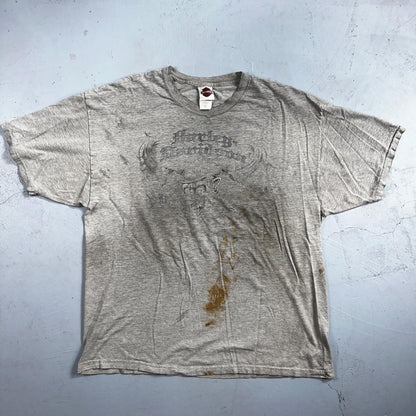 Harley Davidson Montreal Canada VTG T Shirt Doyles Grunge Thrashed Stained