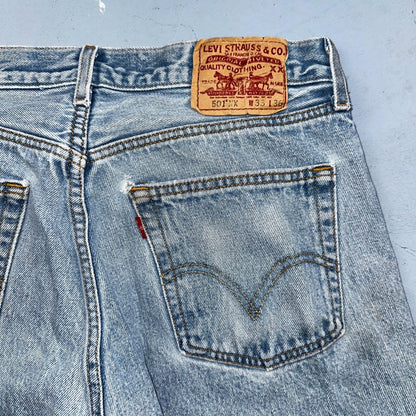 Levis 501 Vintage Y2K XX Straight Leg Jeans 33x36 Light Wash 2000s Act 31x31