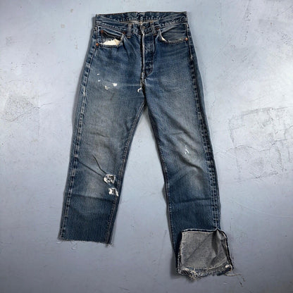 Levis 501 VTG 70s SS Redline Selvedge Jeans XX Thrashed 30x34 Act 28x29