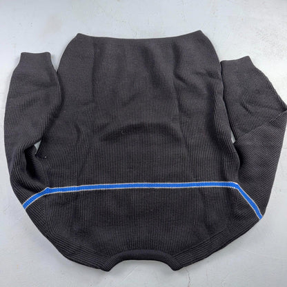 Montant Pull Wool Ski Sweater VTG 60s Blue Stripe Made in France Mens Rockabilly