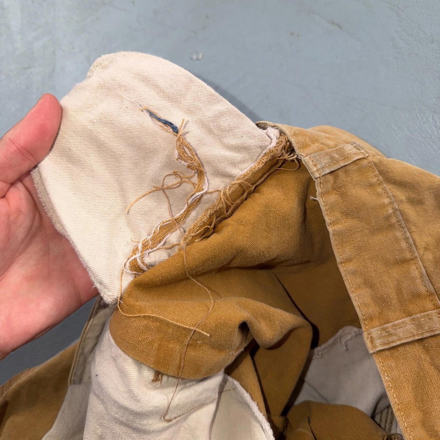 Vintage 50s 60s Zipper Pants Mens 32x24 Khaki Casual Creased Outdoor Rockabilly