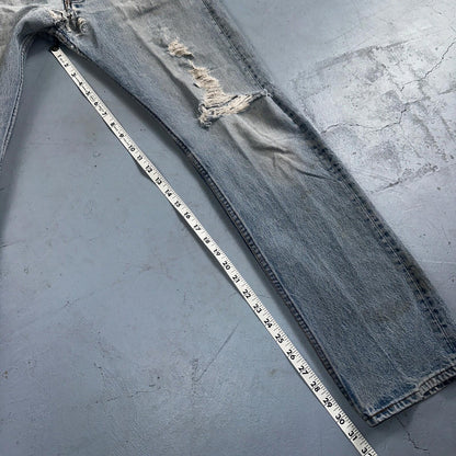 Levis 501 Vintage 80s USA XX 90s Straight Leg Jeans 33x36 Light Wash Act 30x31