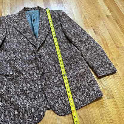 1960s 1970s Navy USA Sport Jacket VTG Mens Suit 44 Rockabilly Stripe Plaid Crazy