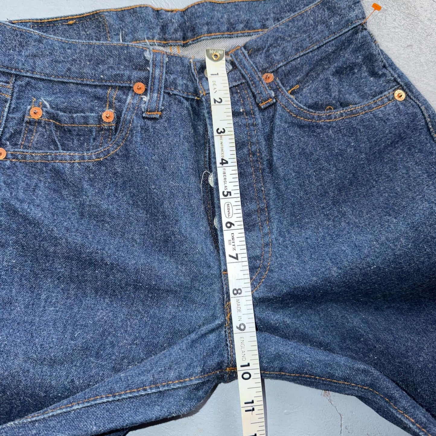 Levis 501 Vintage 80s Redline Selvedge USA Jeans Fuzzy Dark Wash 27x31 Act 25x27