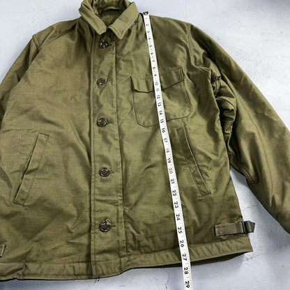 VTG 60s USN US Navy Military A-2 Intermediate Cold Weather Deck Jacket Stencil