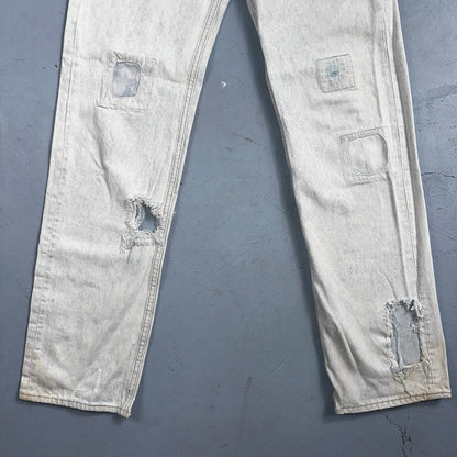 Levis 501 Vintage 90s USA XX Straight Leg Jeans 32x34 Blue Light Wash Act 29x32