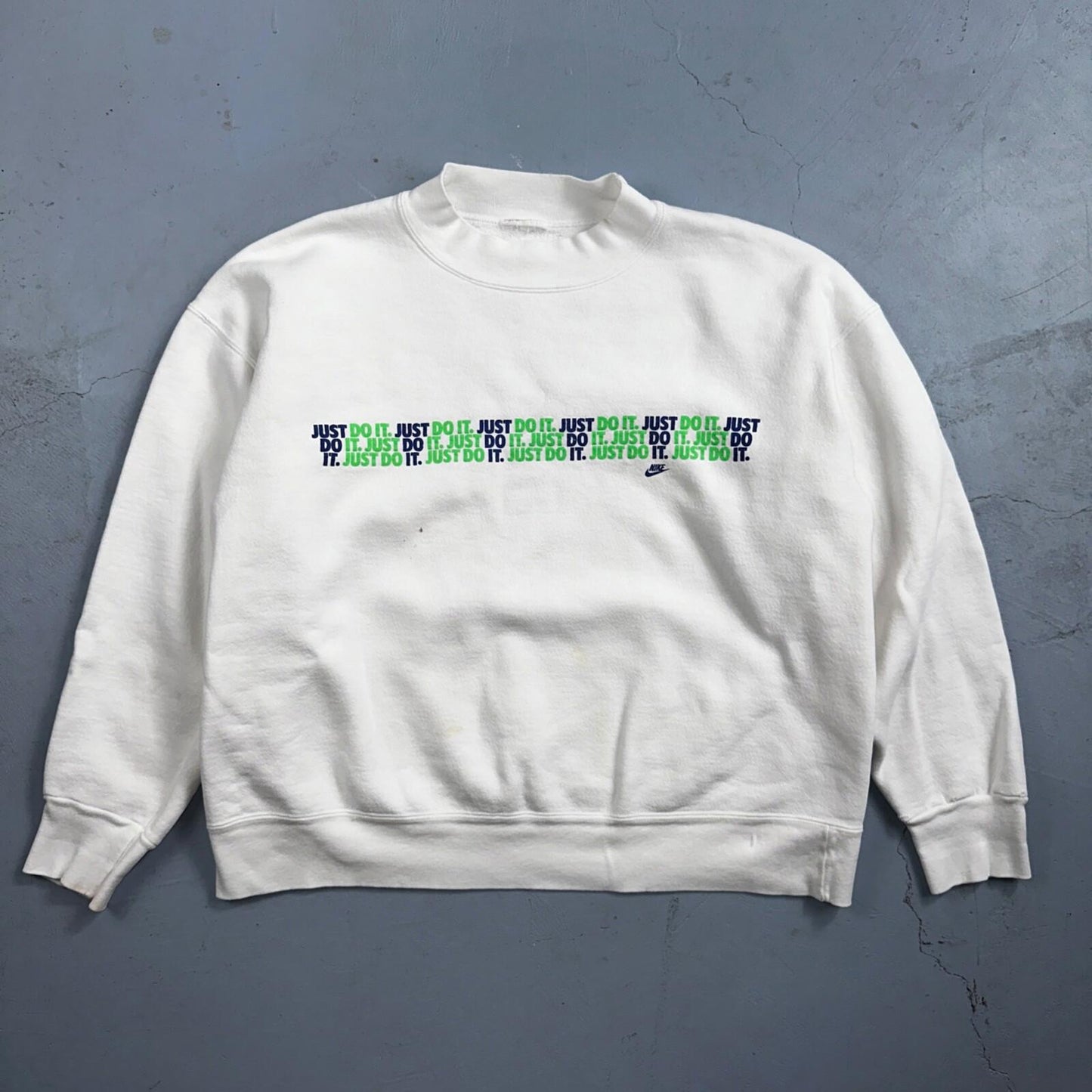 Nike VTG 90s Sweatshirt Crewneck Just Do It USA Logo 1990s White Jumper Gym