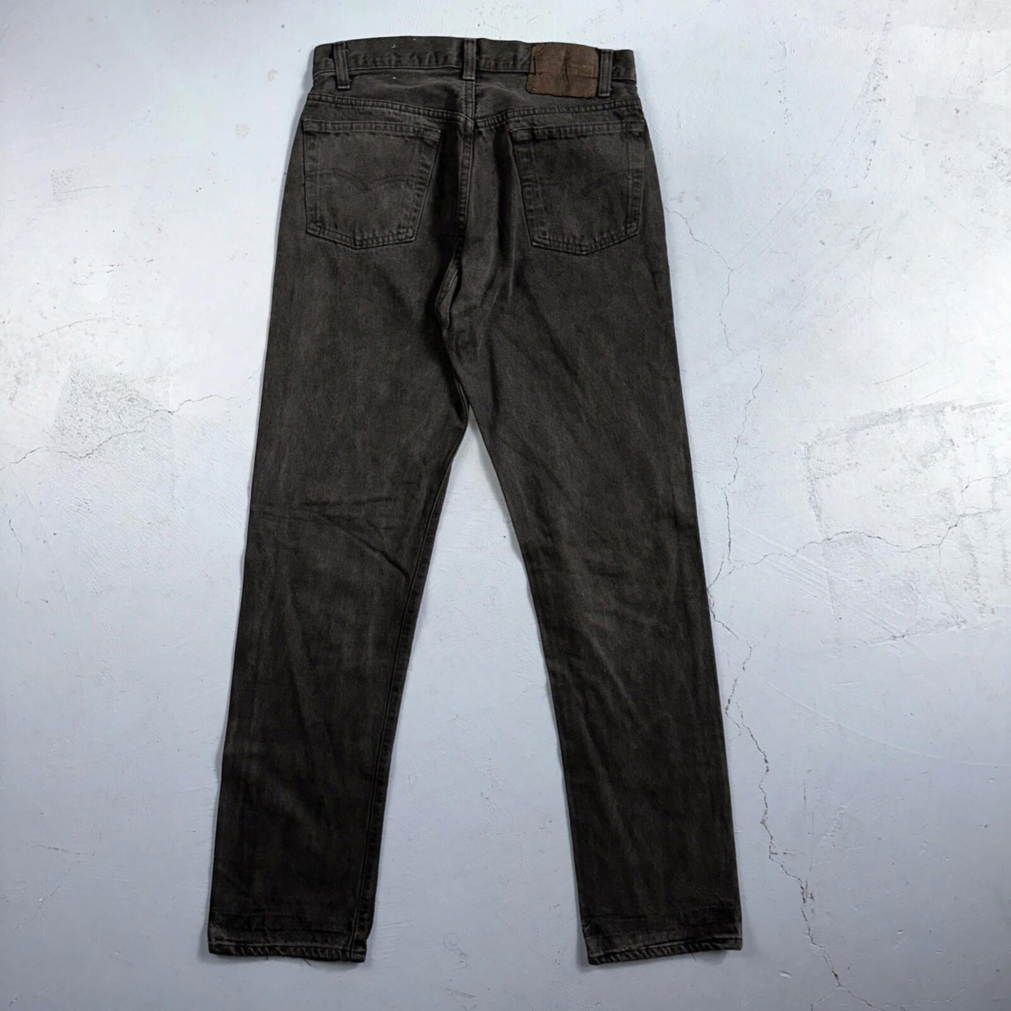 Levis 501 Vintage 80s USA XX Straight Leg Jeans Black Heavy Dark Dyed Act 28x31